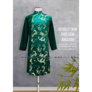 Áo Dài Cách Tân Nam Gấm Và Phối Gấm ANGC966